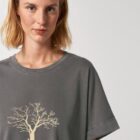 Tshirt Bio Femme Save The World Anthracite