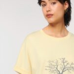 Tshirt Bio Femme Save the World Jaune Pastel