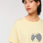 Tshirt Bio Femme Zen Jaune Pastel