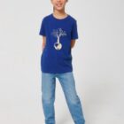 Tshirt Enfant Bio Fille Save The World Bleu