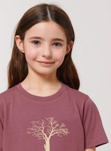 Tshirt Enfant Bio Fille Save The World Hibiscus