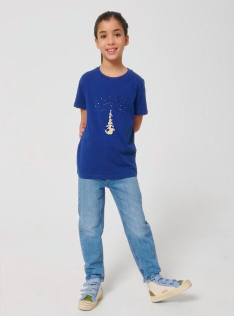 Tshirt Enfant Bio Fille Sky Totem Bleu
