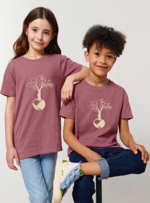Tshirt Enfant Bio Save The World Hibiscus