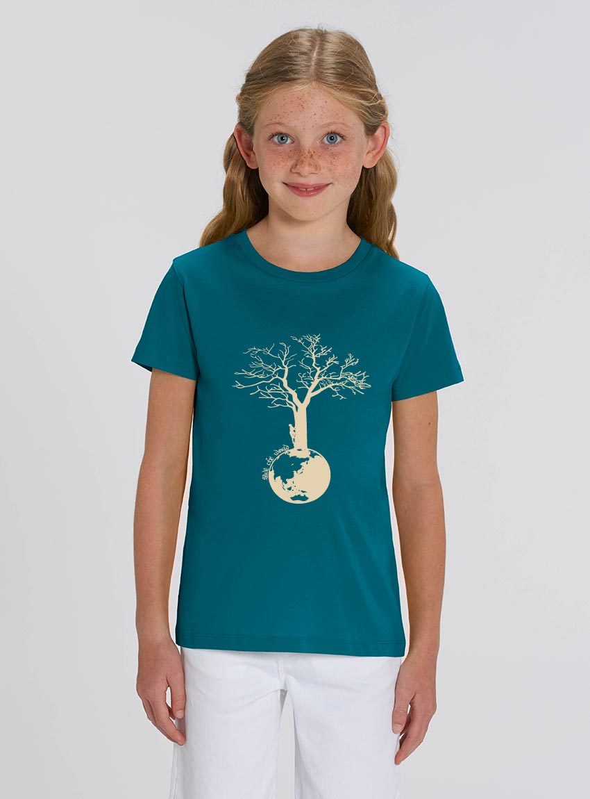 Tshirt Enfant Bio Fille Save The World Océan