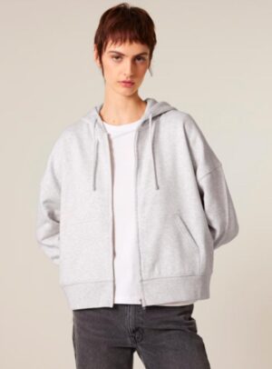 Veste femme en coton biologique de couleur grise.