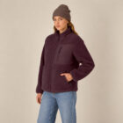 Polaire polyester recyclé femme couleur aubergine, vue de face.