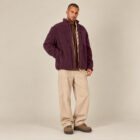 Polaire polyester recyclé homme couleur aubergine, vue de face.